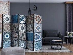 Paraván - Blue Arabesque II [Room Dividers] Veľkosť: 225x172, Verzia: Obojstranný