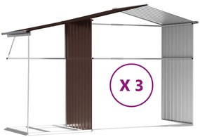 Záhradná kôlňa hnedá 277x365,5x179 cm pozinkovaná oceľ