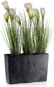 PLASTOVÝ KVETINÁČ BLOOM 36X56 CM IMITÁCIA BETÓNU ČIERNA
