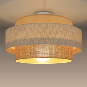 Stropné svietidlo BOHO 1xE27/60W/230V priemer 40 cm biela/juta