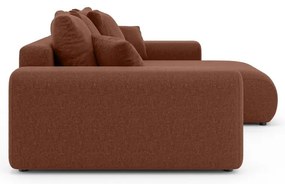 Rozkladacia rohová pohovka s úložným priestorom v tehlovej farbe (variabilný roh) Luma – Ropez