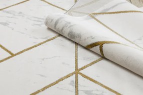 Koberec EMERALD exkluzívny 1012 glamour, styl geometrický, marmur krém / zlatý