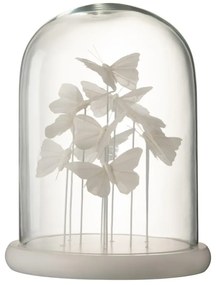 Dekoratívne sklenené ťažítko s bielymi motýľmi - 23 * 23 * 30 cm