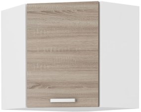 Rohová horná kuchynská skrinka Domton 58 x 58 GN 60 1F (biela + dub sonoma truflový). Vlastná spoľahlivá doprava až k Vám domov. 1033029