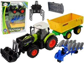 Lean Toys Traktor s vlečkou a doplnkami
