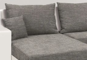 Sedacia súprava Rumba, tvar U, biela ekokoža/melírová tkanina