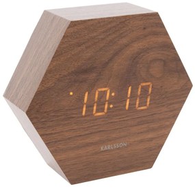 Drevený budík Hexagon 13 × 11 × 4,5 cm