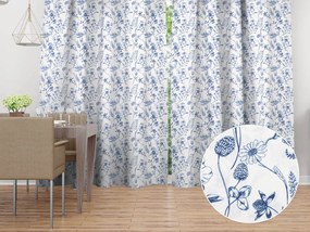Biante Dekoračný záves PML-060 Modré lúčne kvety na bielom 145x180 cm