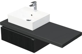 Skrinka do kúpeľne s umývadlom Intedoor DESK 3D čierna matná 120,5 x 44,4 x 50,2 cm DE 54 3D 120 L STORM 1Z A9276