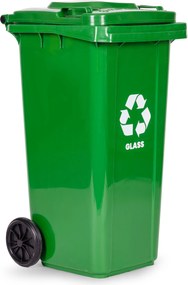 MULTISTORE Odpadkový kôš 120L odpadkový kôš zelený sklo gumové kolieska