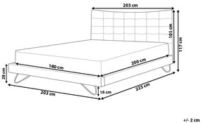 Zamatová posteľ 180 x 200 cm sivá LANNION Beliani