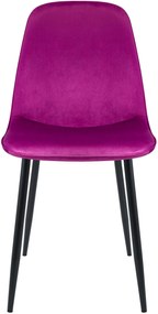 Sada 4 ks jedálenských stoličiek Maryam zamat - fialová