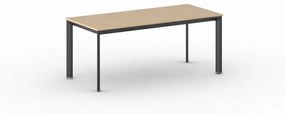 Kancelársky stôl PRIMO INVITATION, čierna podnož, 1800 x 800 mm, grafitová