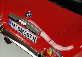 LEAN CARS Elektrické autíčko BMW Retro, LED, MP3, diaľkové ovládanie, červené lakované
