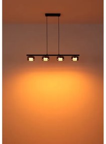 Globo 16055-4HS - LED Luster na lanku HIGGINS 4xGX53/6W/230V dymová/čierna