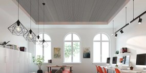 Drevený akustický panel, 2400 x 600 mm, B2BP009, dub grafitový