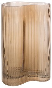 Svetlohnedá sklenená váza PT LIVING Wave, výška 27 cm