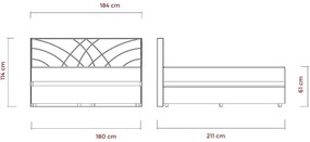 Čalúnená posteľ s matracmi a úložným priestorom GINA 180x200 cm béžová