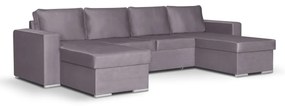 Rohová sedacia súprava s funkciou spania PANORAMO-U Fialová