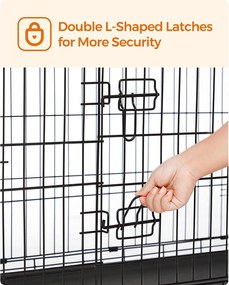 Skladacia klietka pre psa s 2 dvierkami, prepravka pre psa L, 92,5 x 57,5 x 64 cm, čierna