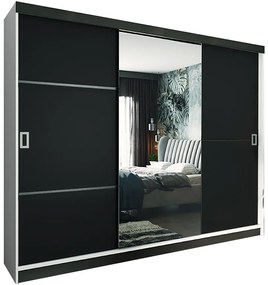 Skriňa Retro 200 2L Biely / Dvierka čierna