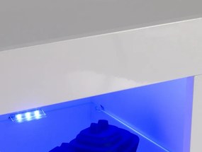 TV stolík Goal 153 cm, biely, s osvetlením