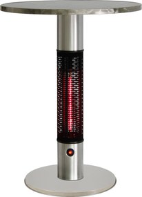 Vyhrievaný terasový stôl s infražiaričom, 1500 W, Ø 600 mm, nerezový