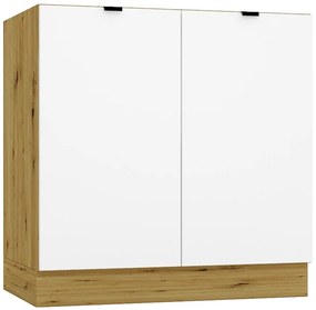 Kuchynská skrinka Cosmo Gianna D80 Biela Aljaška/Dub Artisan