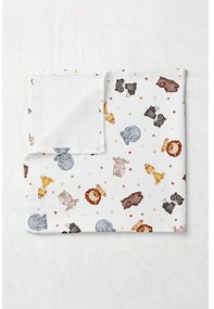 Biela mušelínová detská deka 75x100 cm Zoo – Mijolnir