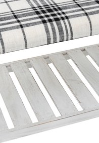 Biela drevená lavica s textilným sedákom Matte - 80 * 40 * 44cm