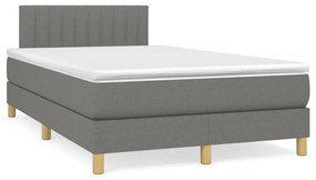 Boxspring posteľ s matracom, tmavosivá 120x190 cm, látka 3269787