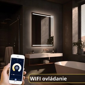 LED zrkadlo Latitudine 60x80cm teplá biela - wifi aplikácia