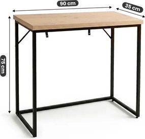 Konzolový stolík ORIGO dub artisan / čierne nohy