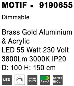 LED luster Motif 100 zlaté stmievateľné