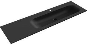 Mexen Vela, umývadlo zapustené do dosky, pravé, 161 × 46,5 cm, čierna matná, 25231671P