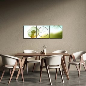 Obraz - Púpava vo vetre (s hodinami) (90x30 cm)