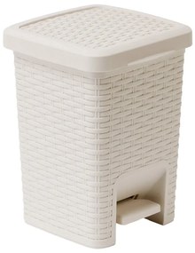 Krémovobiely kúpeľňový pedálový kôš Addis Rattan Pedal Bin Calico, 6 l