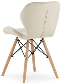 Set 4 zamatových kresiel LAGO - béžové