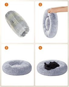 Plyšový pelech Fluffys L sivý