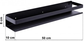 Polica Megara 50 cm čierna