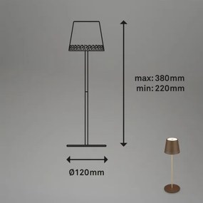 Brilo - LED stolná nabíjateľná dotyková lampa KIKI LED/2,6W/5V IP44 2600 mAh hnedá
