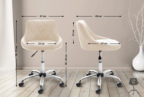 Pracovná stolička Lazio koženka - krémová