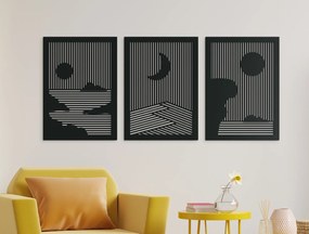 drevko Drevený viacdielny obraz Slnko a Mesiac