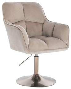LuxuryForm DESIGN Kreslo AMALFI VELUR na zlatom tanieri - latte