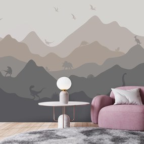 Fototapeta - Dinosaury - v odtieňoch (147x102 cm)