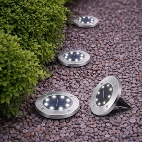 Zaparkorun Solárne záhradné LED svetlá - 8 LED - studená biela - 4 ks