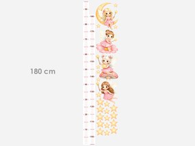 Meter ružovej víly nálepky na stenu pre dievčatá výška 160 cm