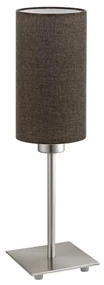 Eglo - LED Stolná lampa TUNJA 1xE27/60W/230V 26,5 cm matný chróm/hnedá EG32509C