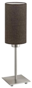 Eglo - LED  Stolná lampa TUNJA 1xE27/60W/230V 26,5 cm matný chróm/hnedá