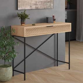 Konzolový stolík v dekore duba v prírodnej farbe 35.5x110 cm Ecrin – Marckeric